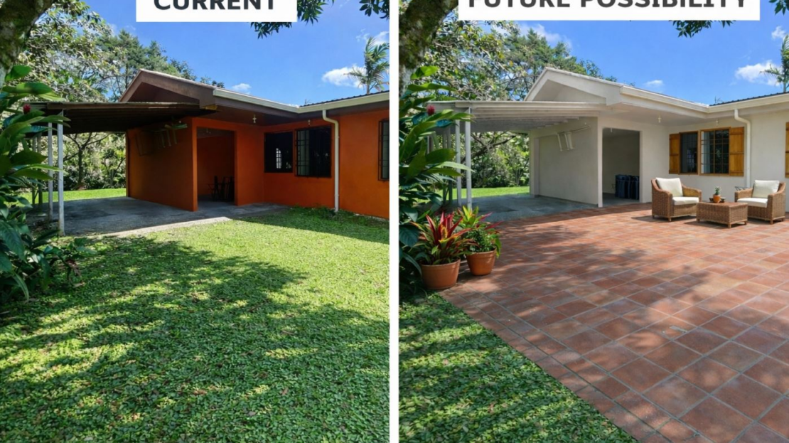 Charming Hillside Home on 1.4 Acres with Panoramic Lake Arenal Views and Development Potential